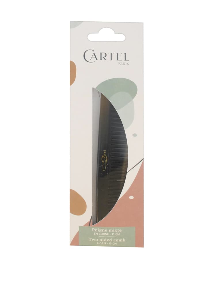 Cartel Peigne Professionnel Mixte Corne Grand Modèle - Couleur : Marron foncé